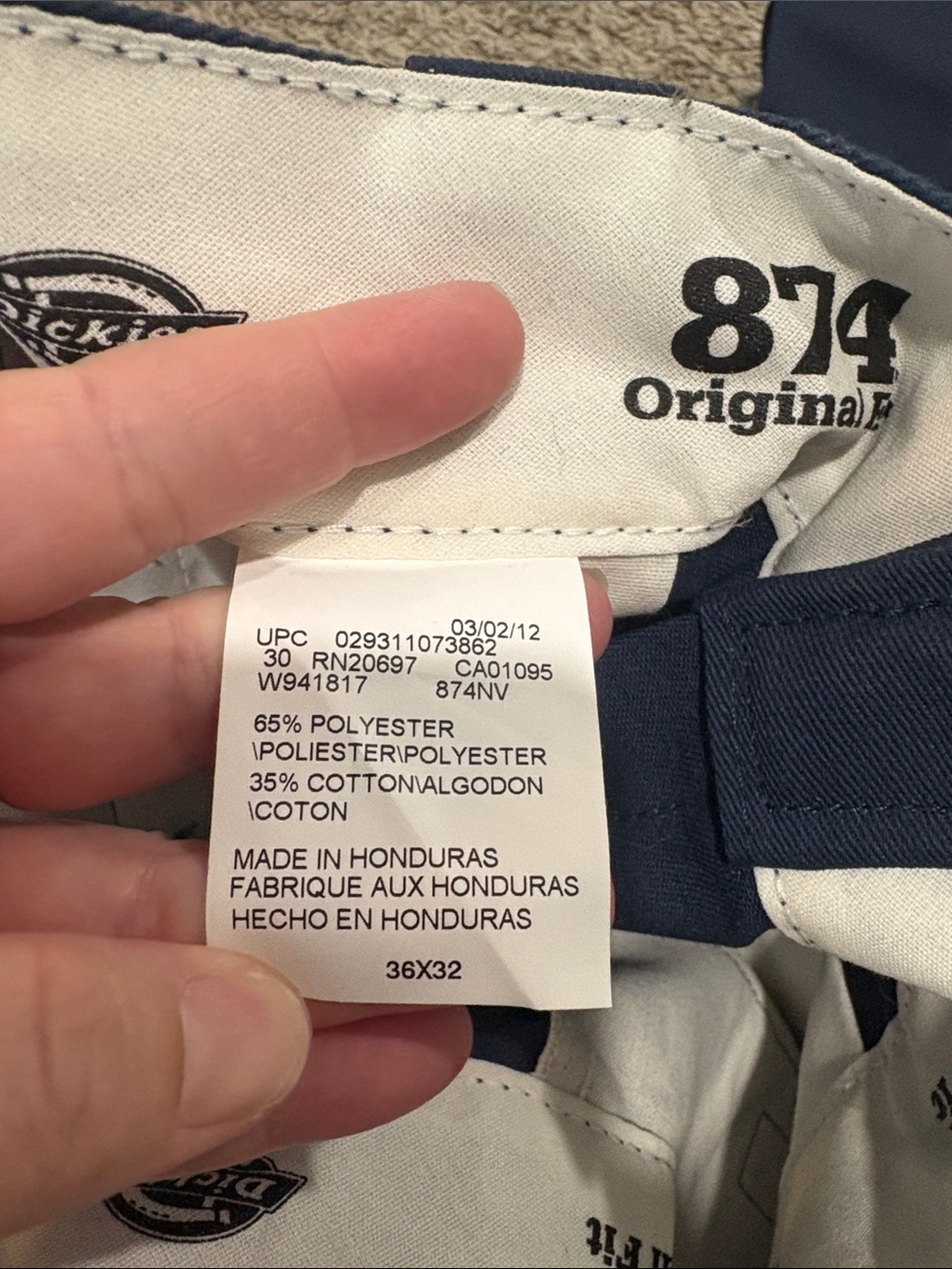 Dickies Navy Work Chinos – Straight Leg - Picture 4 of 5